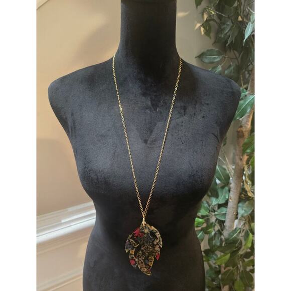 Women's Multicolor Pendent Necklace With Lobster Chain Claw Clasp - Picture 2 of 6